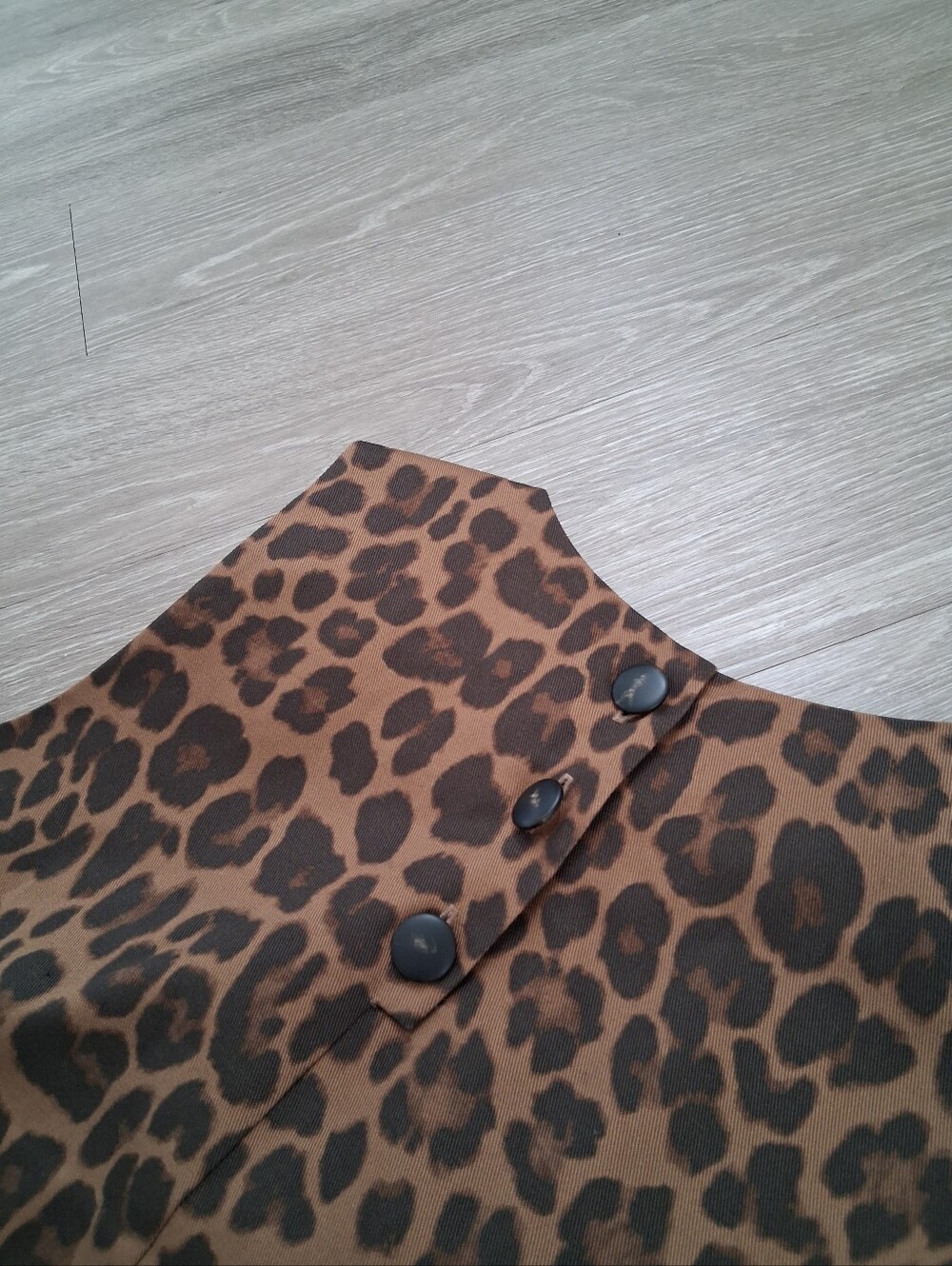 Sezane Nicia Dress Winter Leopard Caramel Organic Cotton - Picture 8 of 16